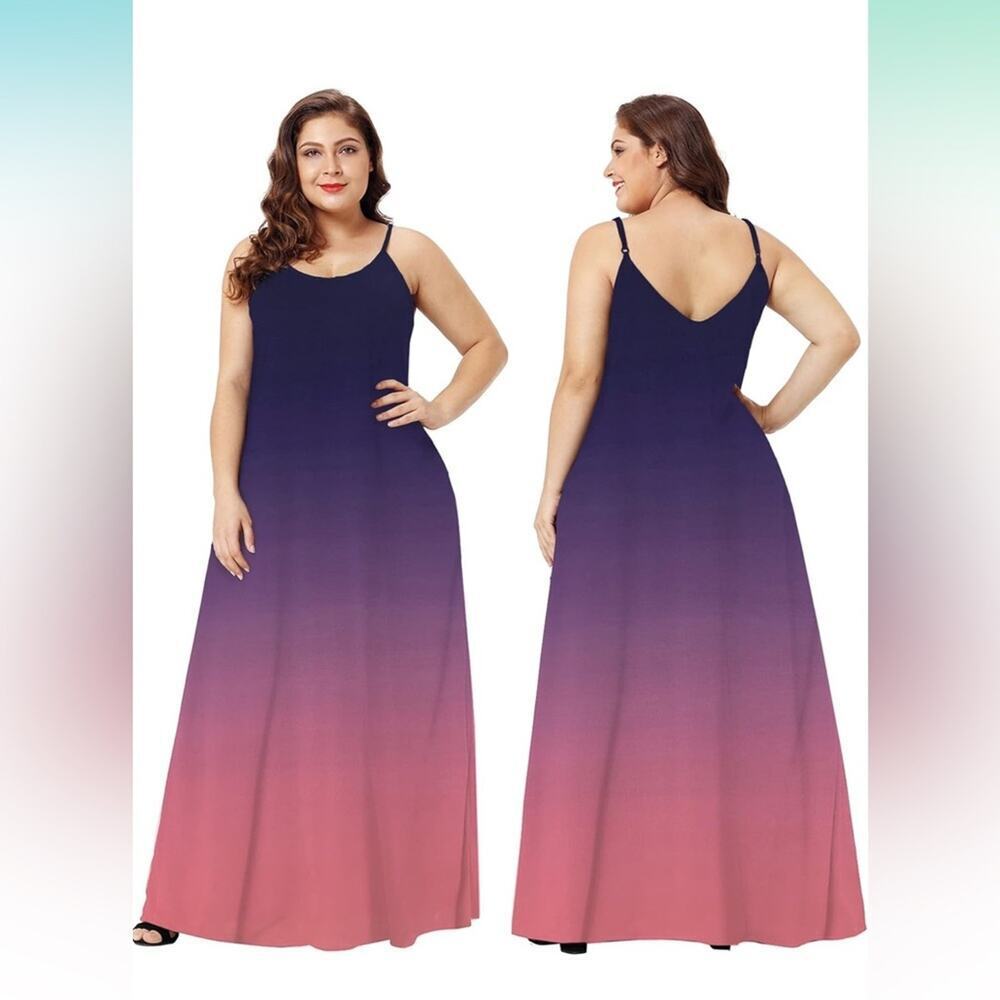 2025 Casual Sleeveless Sundress Plus Size Loose Long Summer Beach Maxi Dress 1XL - Picture 2 of 5